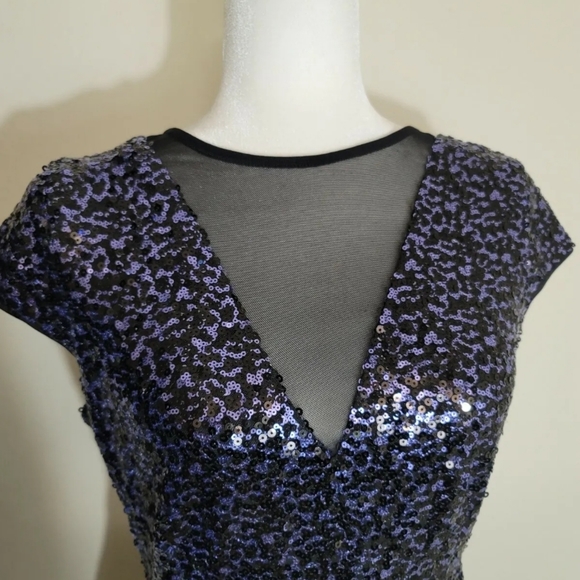 TEEZE ME Womens Navy Short Sleeve Body Con Evening Dress Juniors 11\12 - Picture 11 of 13